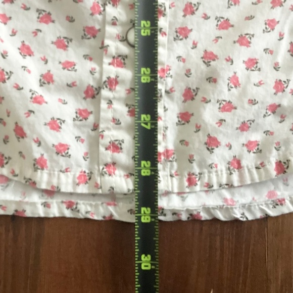 Carhartt Women’s Floral Snap Button Western Shirt Ivory Pink XL - Picture 5 of 10